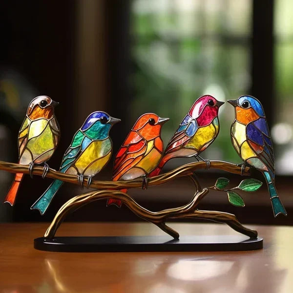 Decorative Figurines | Handcrafted Colored Glass Bird Figurines | Unique Home Accents for Elegant Decor 4
