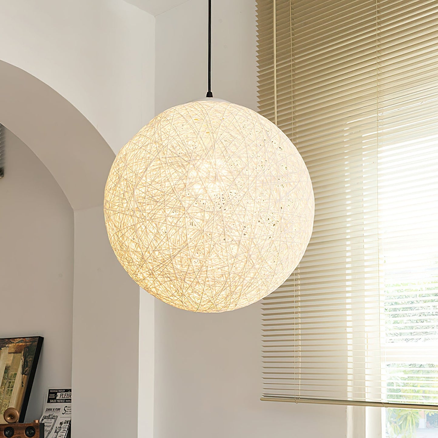 HempSphere | Elegant Handwoven Eco-Friendly Pendant Lighting Fixture 8