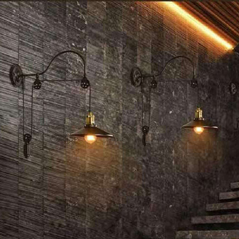 IronScape | Stylish Retro Industrial Wall Sconce with Adjustable Pulley 6