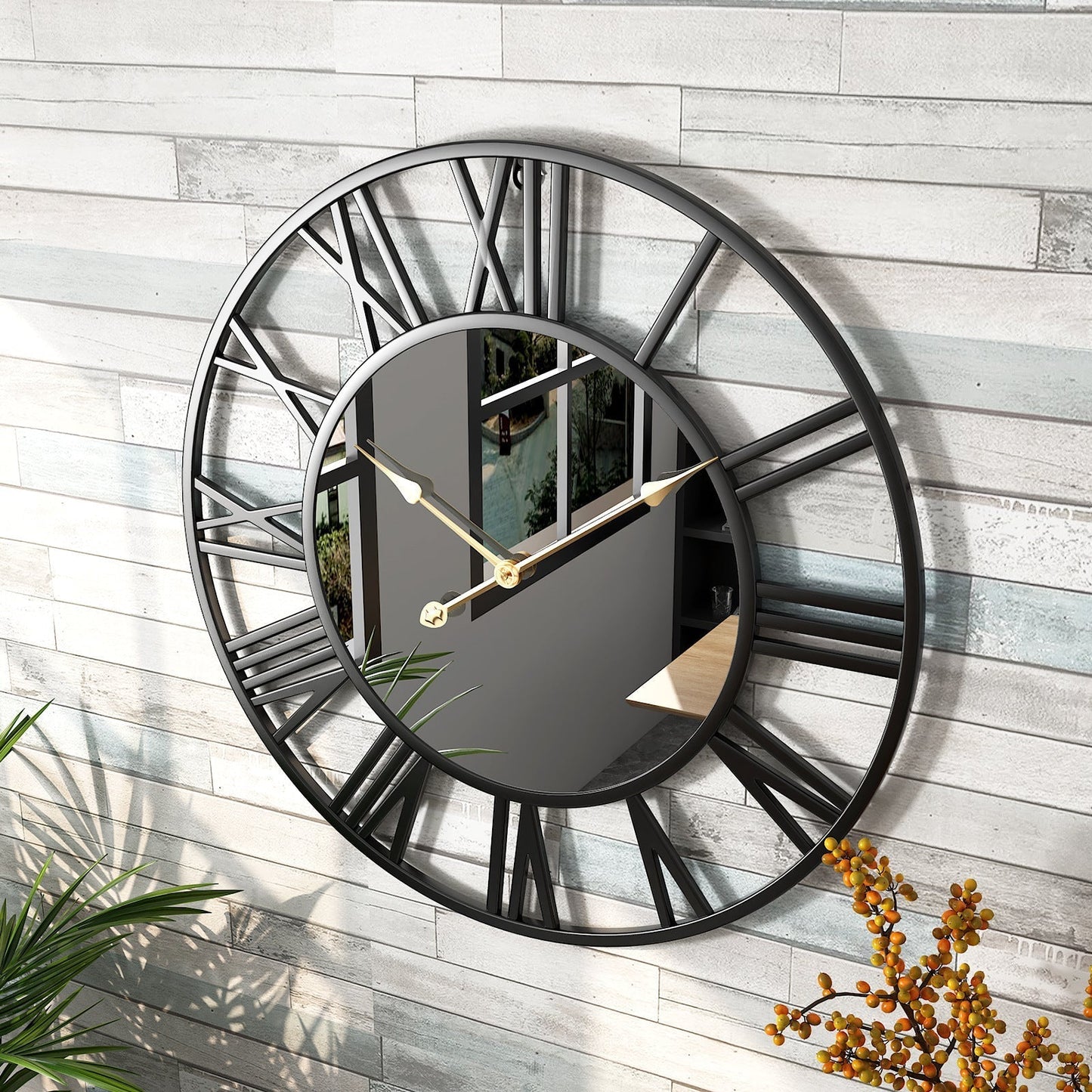 Vintage Metal Wall Clock | Large 39cm Design with Reflective Elements | Timeless Wall Clock Decor for Home Aesthetics 5
