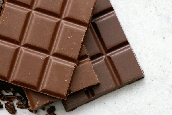 chocolate bar on white table