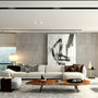 Modern living room with sectional sofa and artwork