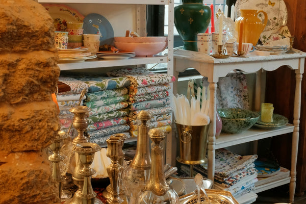 Collection of antique decorative objects and textiles