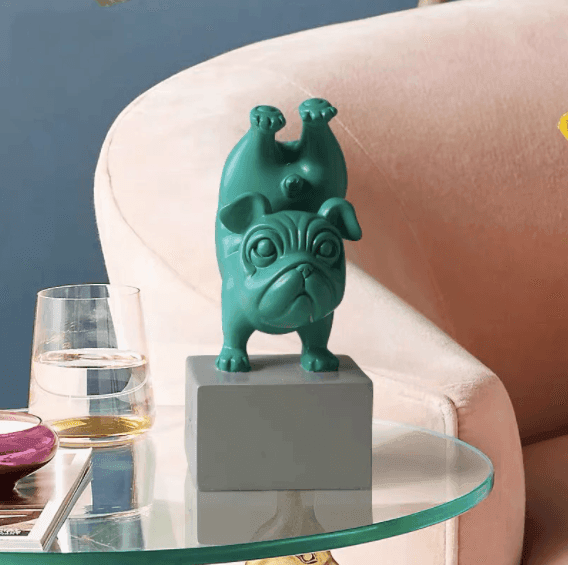 Abstract Yoga Bulldog Figurine | Premium Resin with Realistic Design | Unique Home Decor Accent for Elegant Spaces 1
