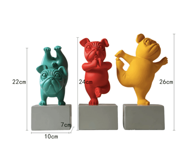 Abstract Yoga Bulldog Figurine | Premium Resin with Realistic Design | Unique Home Decor Accent for Elegant Spaces 2