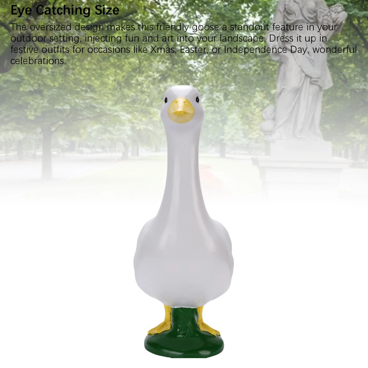 Charming Garden Goose | Lifelike Garden Sculpture with Weather-Resistant Resin | Whimsical Outdoor Statue for Unique Yard Decor 2