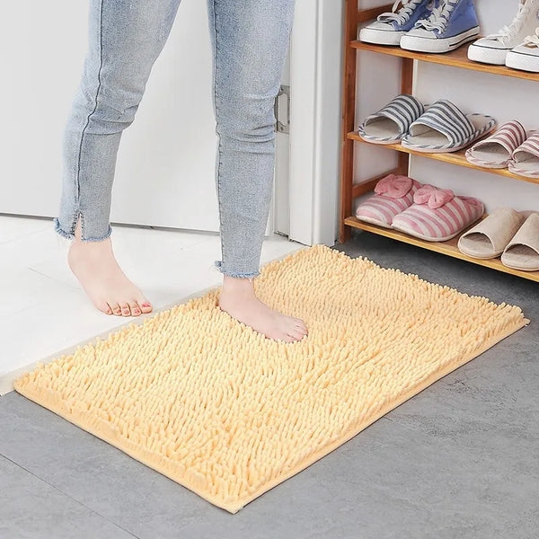 Chenille Bath Mat | Ultra-Absorbent Non-Slip Bathroom Mat for Comfort and Safety