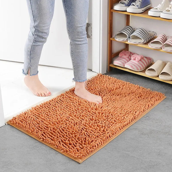 Chenille Bath Mat | Ultra-Absorbent Non-Slip Bathroom Mat for Comfort and Safety