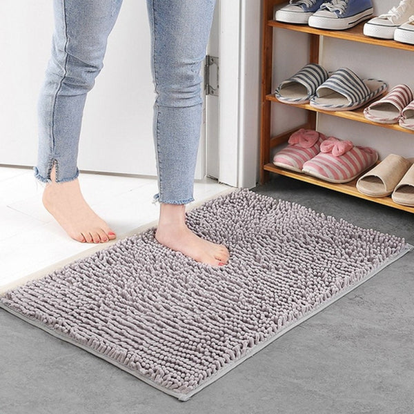Chenille Bath Mat | Ultra-Absorbent Non-Slip Bathroom Mat for Comfort and Safety