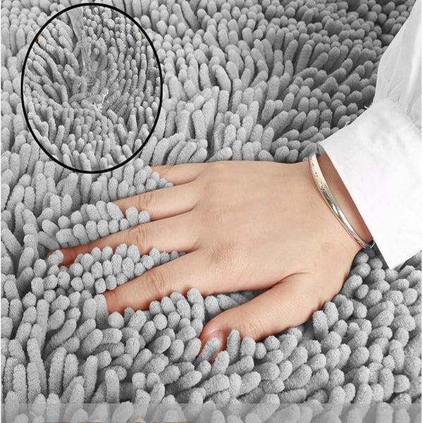 Chenille Bath Mat | Ultra-Absorbent Non-Slip Bathroom Mat for Comfort and Safety