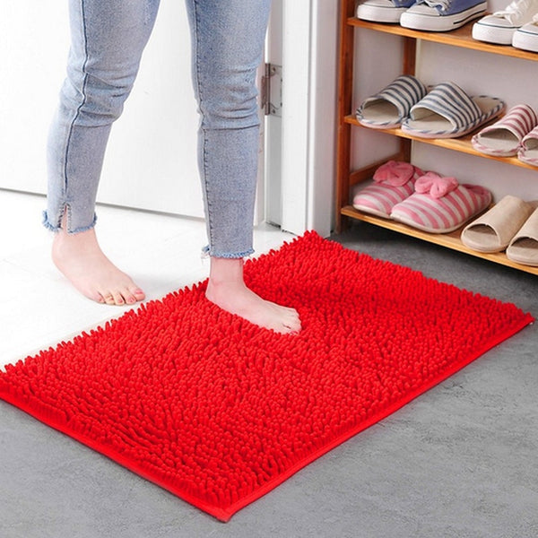 Chenille Bath Mat | Ultra-Absorbent Non-Slip Bathroom Mat for Comfort and Safety