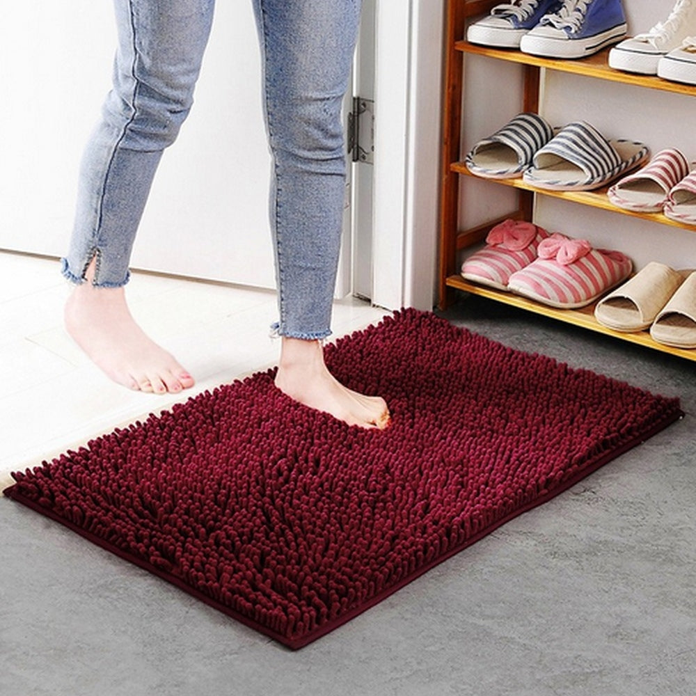 Chenille Bath Mat | Ultra-Absorbent Non-Slip Bathroom Mat for Comfort and Safety