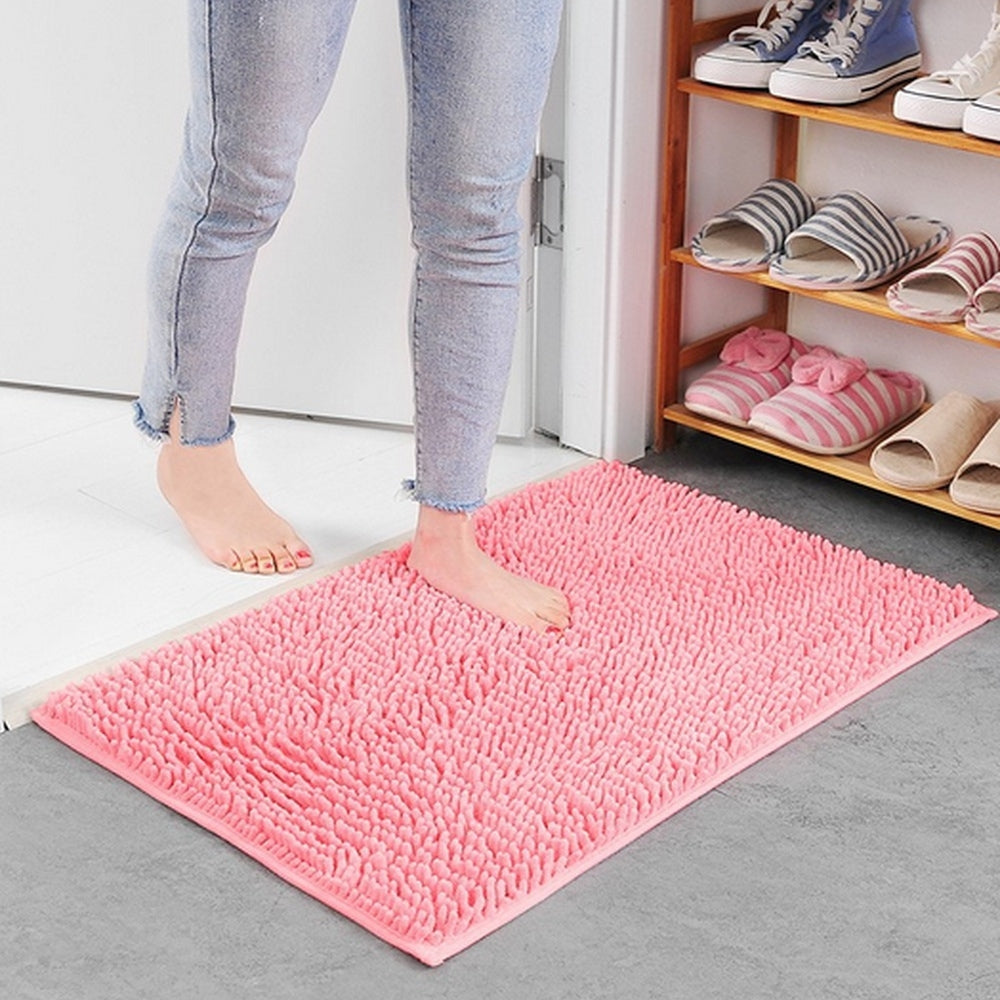 Chenille Bath Mat | Ultra-Absorbent Non-Slip Bathroom Mat for Comfort and Safety