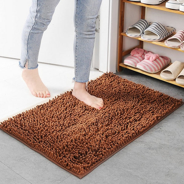 Chenille Bath Mat | Ultra-Absorbent Non-Slip Bathroom Mat for Comfort and Safety