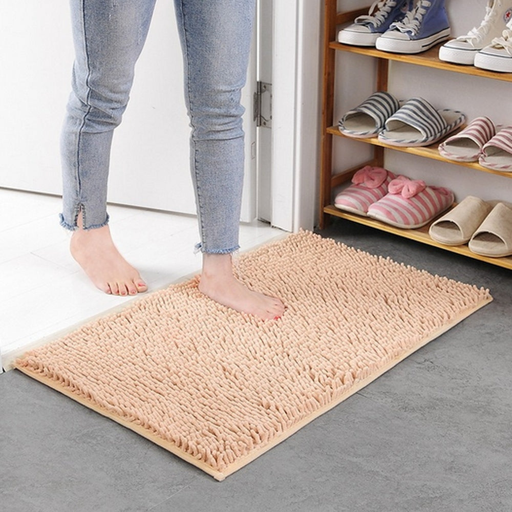 Chenille Bath Mat | Ultra-Absorbent Non-Slip Bathroom Mat for Comfort and Safety