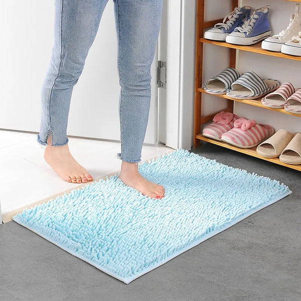 Chenille Bath Mat | Ultra-Absorbent Non-Slip Bathroom Mat for Comfort and Safety