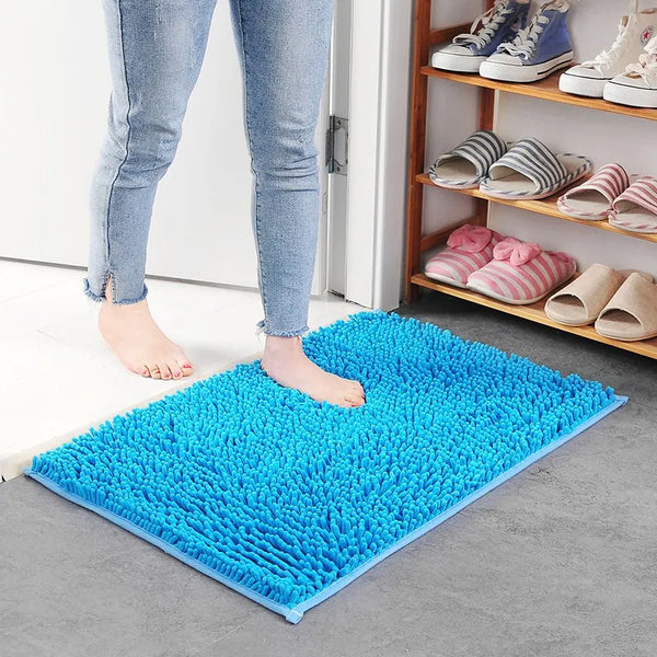Chenille Bath Mat | Ultra-Absorbent Non-Slip Bathroom Mat for Comfort and Safety