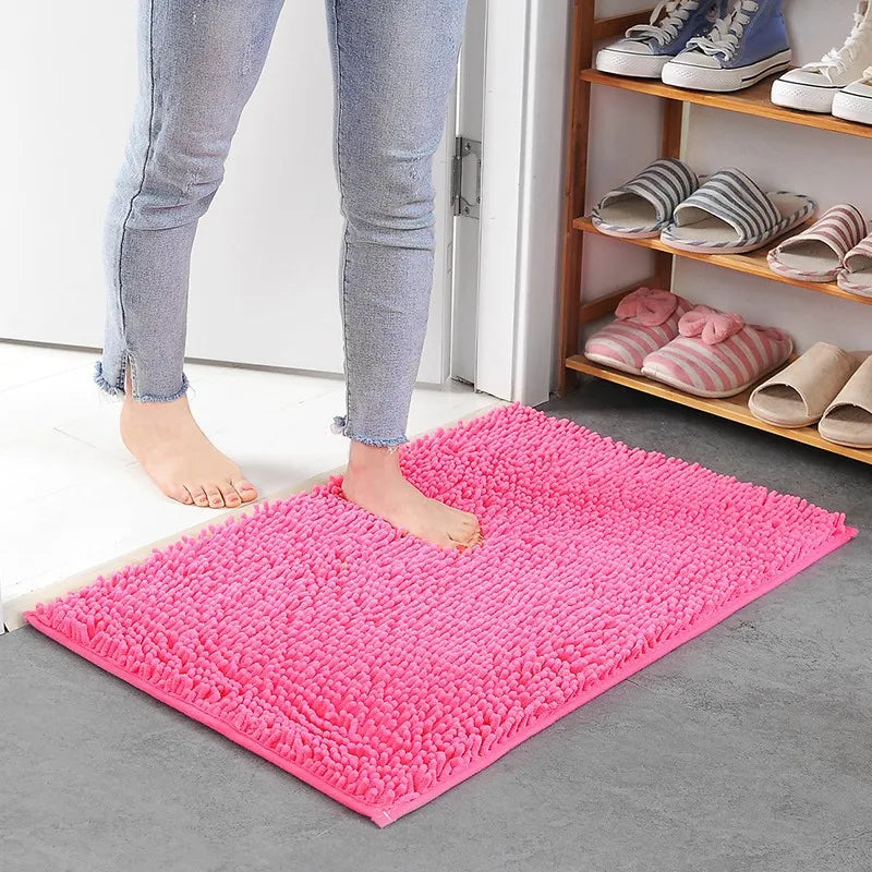 Chenille Bath Mat | Ultra-Absorbent Non-Slip Bathroom Mat for Comfort and Safety