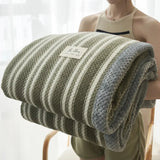 Chic Checked Knit Throw Blanket with Waffle Texture | Cozy Minimalist Accent for Elegant Comfort 11