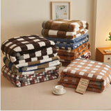 Chic Checked Knit Throw Blanket with Waffle Texture | Cozy Minimalist Accent for Elegant Comfort 2