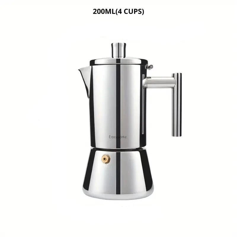 Classic Italian Moka Pot | Stainless Steel Coffee Maker with Heat-Resistant Handle | Perfect for Authentic Espresso 0