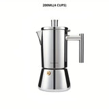 Classic Italian Moka Pot | Stainless Steel Coffee Maker with Heat-Resistant Handle | Perfect for Authentic Espresso 0