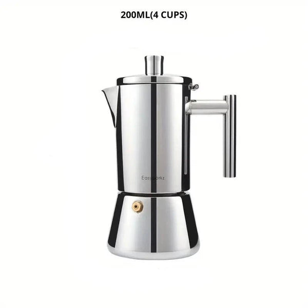 Classic Italian Moka Pot | Stainless Steel Coffee Maker with Heat-Resistant Handle | Perfect for Authentic Espresso 0