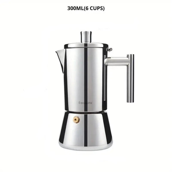Classic Italian Moka Pot | Stainless Steel Coffee Maker with Heat-Resistant Handle | Perfect for Authentic Espresso 4