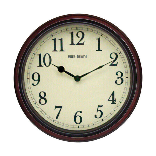 Classic Wall Clock Decor with Bright Clock Face | Elegant Wooden Design for Cozy Spaces 0