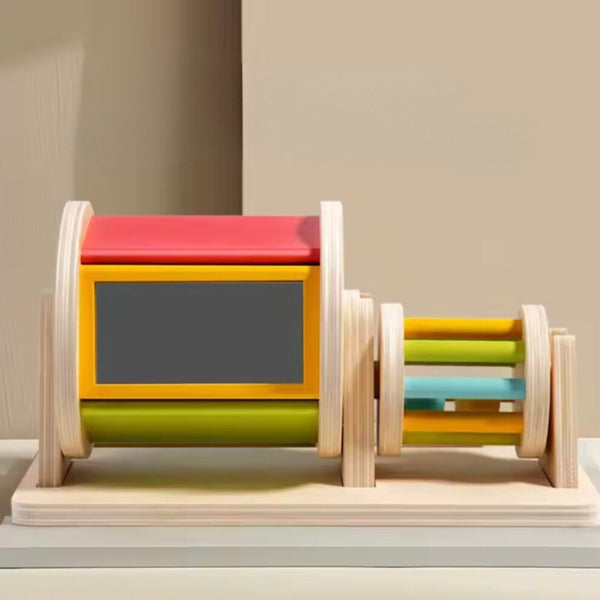 Montessori Wooden Musical Toy Spinning Drum with Engaging Sounds