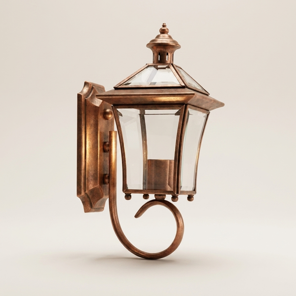 Copper Glass Outdoor Wall Sconce for Patios and Gardens