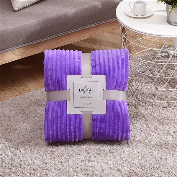 Cozy Collection | Soft Plush Blanket with Vibrant Ribbed Texture | Stylish Home Decor Accessory 0