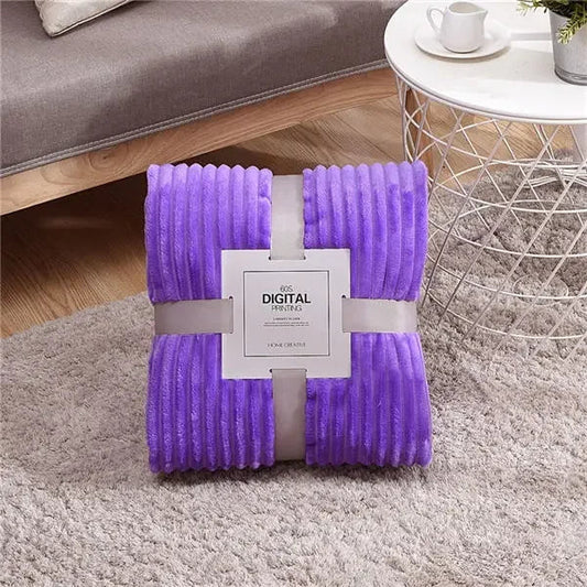 Cozy Collection | Soft Plush Blanket with Vibrant Ribbed Texture | Stylish Home Decor Accessory 0