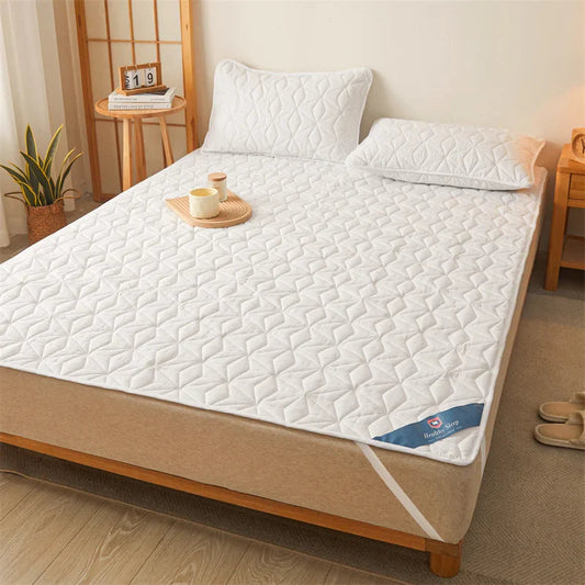 Cozy Comfort | Waterproof Mattress Topper Queen with Elastic Band | Quilted Design for Enhanced Sleep Protection 0