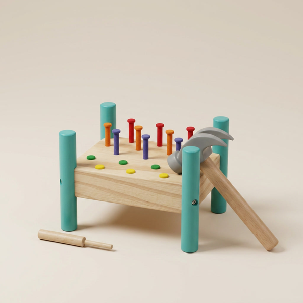 Montessori Hammer & Peg Toy with Colorful Pegs | Enhances Fine Motor Skills for Toddlers