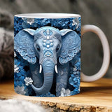 Custom Coffee Mugs | Personalized Elephant Flower Mug with Durable Ceramic Design | Ideal Gift for Pet Lovers 6