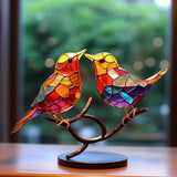 Decorative Figurines | Handcrafted Colored Glass Bird Figurines | Unique Home Accents for Elegant Decor 1