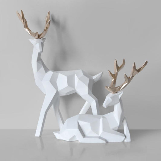 Deer Resin Sculptures | Elegant Home Decor Set with Modern Design | Stylish Wall Decor for Living Room and Bedroom 0