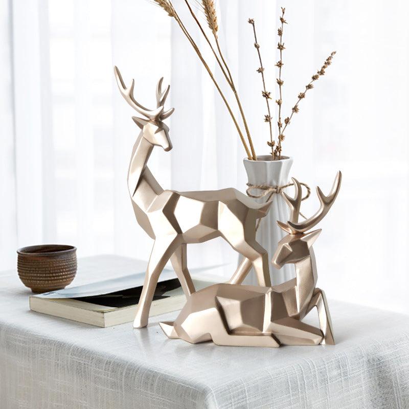 Deer Resin Sculptures | Elegant Home Decor Set with Modern Design | Stylish Wall Decor for Living Room and Bedroom 1