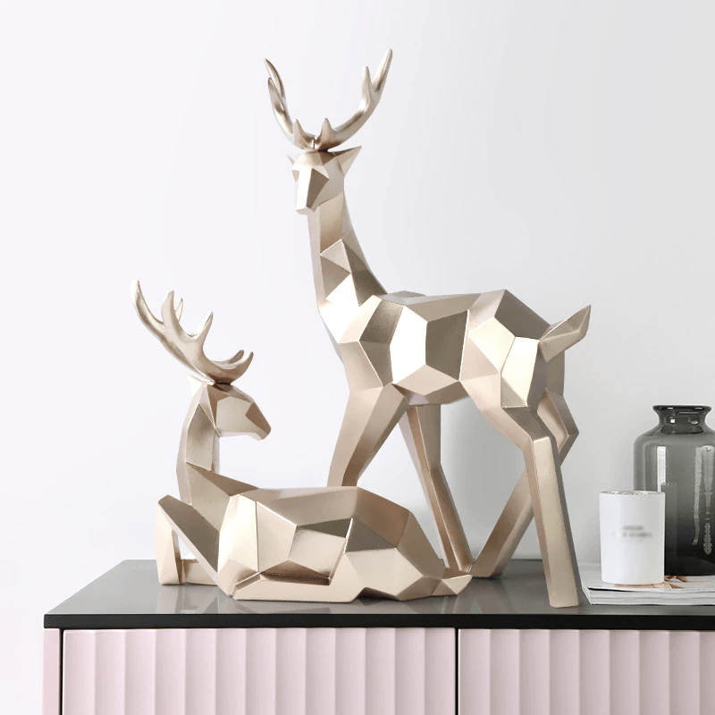 Deer Resin Sculptures | Elegant Home Decor Set with Modern Design | Stylish Wall Decor for Living Room and Bedroom 2