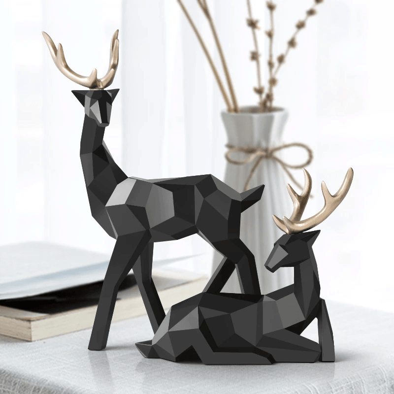 Deer Resin Sculptures | Elegant Home Decor Set with Modern Design | Stylish Wall Decor for Living Room and Bedroom 3