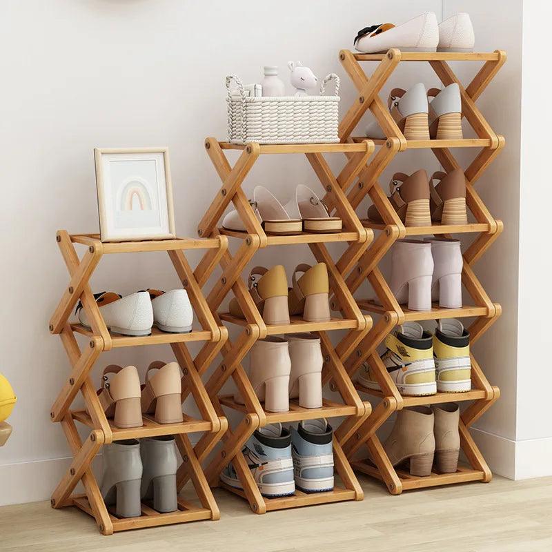 Elegant Bamboo Shoe Rack | Adjustable 2-6 Tiers with Space-Saving Design for Stylish Shoe Storage 1