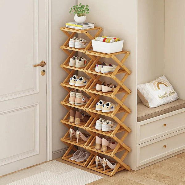 Elegant Bamboo Shoe Rack | Adjustable 2-6 Tiers with Space-Saving Design for Stylish Shoe Storage 2