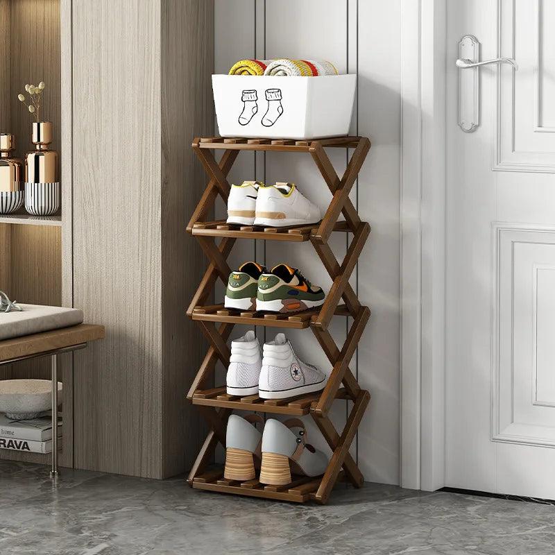 Elegant Bamboo Shoe Rack | Adjustable 2-6 Tiers with Space-Saving Design for Stylish Shoe Storage 3