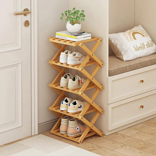 Elegant Bamboo Shoe Rack | Adjustable 2-6 Tiers with Space-Saving Design for Stylish Shoe Storage 5