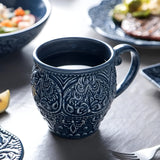Elegant Navy Porcelain Dinnerware Set with Baroque Design for Everyday and Formal Dining 2