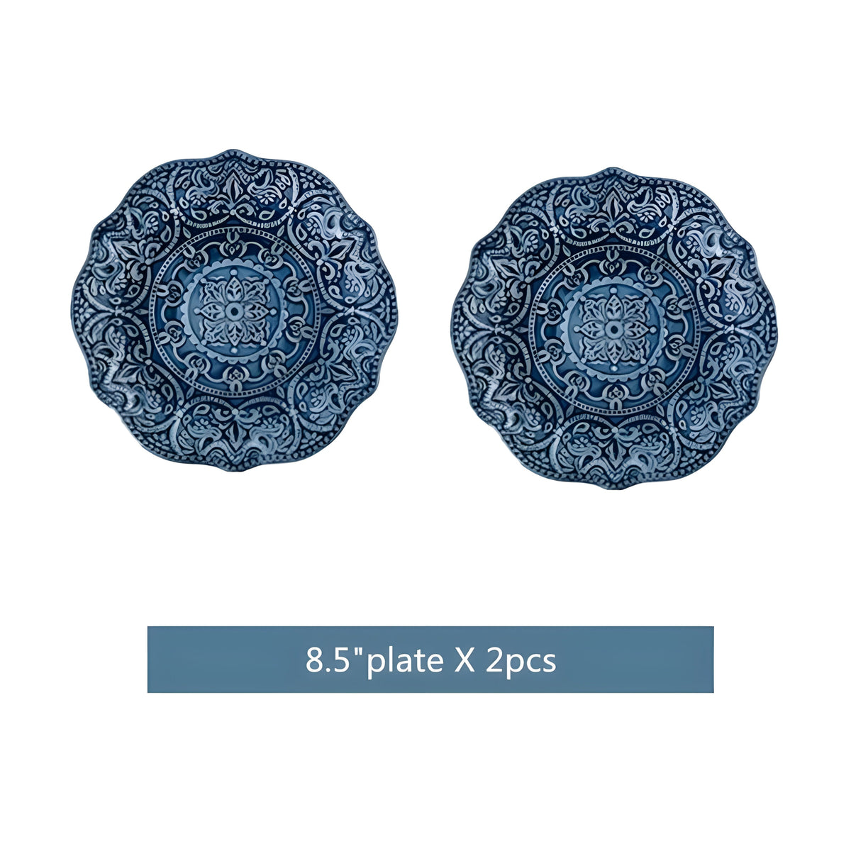 Elegant Navy Porcelain Dinnerware Set with Baroque Design for Everyday and Formal Dining 9