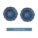 Elegant Navy Porcelain Dinnerware Set with Baroque Design for Everyday and Formal Dining 9