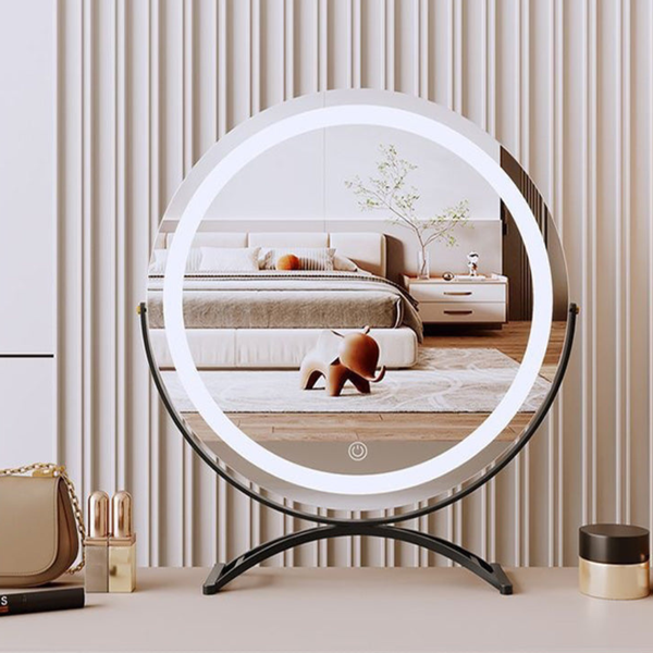 Elegant Touch Lighted Makeup Mirror with 360° Rotation & Tri-Tone Lighting for Perfect Grooming 5