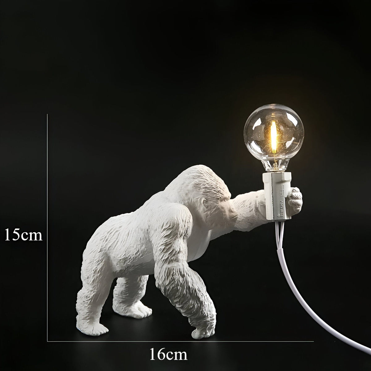 Gorilla Animal Table Lamp | Unique Resin Design with Lifelike Details | Stylish Home Decor Accent for Living Spaces 5
